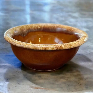 Vintage Hull Brown Drip Glaze Bowl 5.25in Oven Proof Pristine Condition